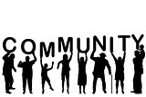 Community concept with people silhouettes
