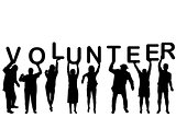 Volunteer concept with people silhouettes