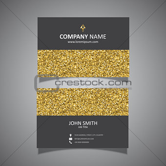 Gold glitter business card design 