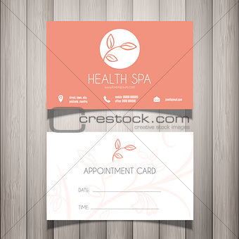 Health Spa or beautician business card