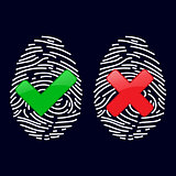 Finger-print Scanning Identification System. Biometric Authorization and Business Security Concept.
