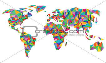 Colorful world map isolated on white