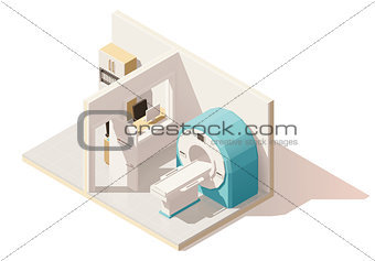 Vector isometric low poly MRI room icon
