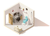 Vector isometric low poly ophthalmologist office