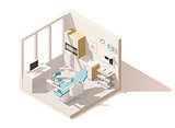 Vector isometric low poly dental office