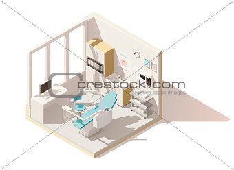 Vector isometric low poly dental office