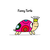 Funny turtle, sketch for your design