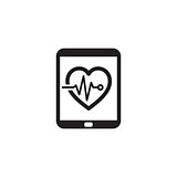 Cardiogram and Medical Services Icon. Flat Design.