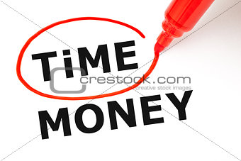 Time Money Concept Red Marker