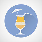 Pina Colada cocktail simple icon