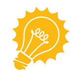 Glowing light bulb icon - idea concept