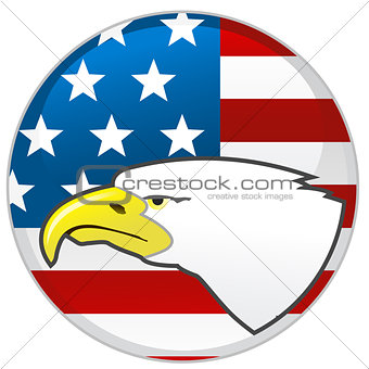 Badge with head of Eagle and American flag