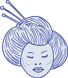 Geisha Girl Head Drawing