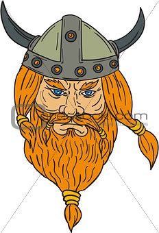 Norseman Viking Warrior Head Drawing