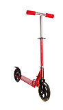 Red metal scooter