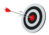 Target hit in center by arrows