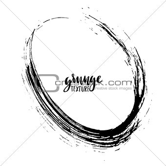 Grunge vector frame. Watercolor background. Hand drawn texture. Abstract round shape