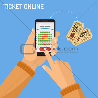 online cinema ticket order concept