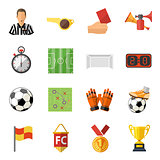 Soccer Flat Icon Set