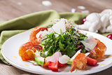 Gourmet salad with shrimp