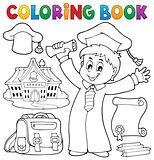 Coloring book graduation theme 1