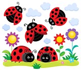 Stylized ladybugs theme image 1