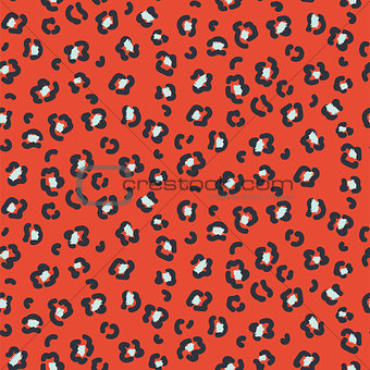 Red animal cheetah abstract seamless pattern.