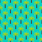 Tropic palm trees seamless vector pattern.