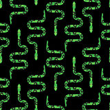 Green snake on black seamless pattern vector.