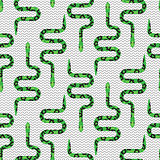 Cartoon snake on white seamless pattern vector.