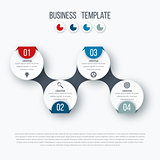 Infographics timeline template with circles