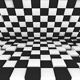 abstract image: black and white cubes 3D illustration