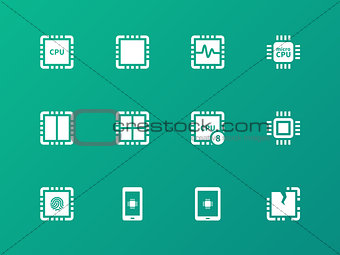 Central Processing Unit icons on green background.