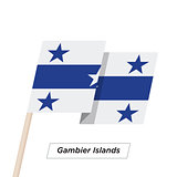 Gambier Islands Ribbon Waving Flag Isolated on White. Vector Illustration.