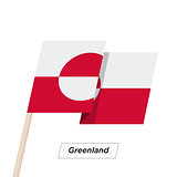 Greenland Ribbon Waving Flag Isolated on White. Vector Illustration.