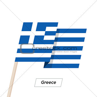 Greece Ribbon Waving Flag Isolated on White. Vector Illustration.