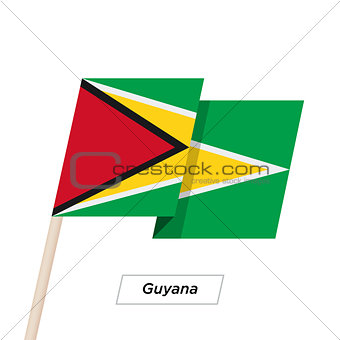 Guyana Ribbon Waving Flag Isolated on White. Vector Illustration.