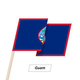 Guam Ribbon Waving Flag Isolated on White. Vector Illustration.