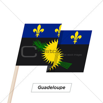 Guadeloupe Ribbon Waving Flag Isolated on White. Vector Illustration.