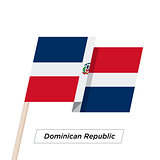 Dominican Republic Ribbon Waving Flag Isolated on White. Vector Illustration.