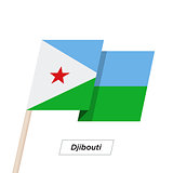 Djibouti Ribbon Waving Flag Isolated on White. Vector Illustration.