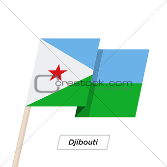 Djibouti Ribbon Waving Flag Isolated on White. Vector Illustration.