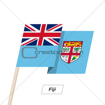 Fiji Ribbon Waving Flag Isolated on White. Vector Illustration.