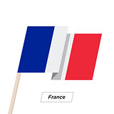 France Ribbon Waving Flag Isolated on White. Vector Illustration.