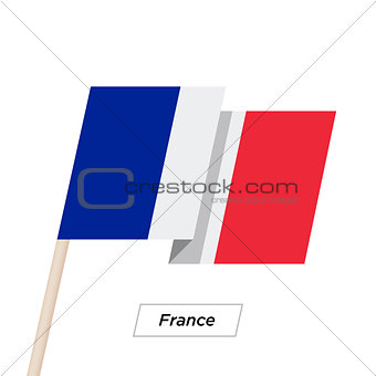 France Ribbon Waving Flag Isolated on White. Vector Illustration.