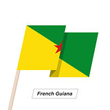 French Guiana Ribbon Waving Flag Isolated on White. Vector Illustration.