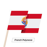 French Polynesia Ribbon Waving Flag Isolated on White. Vector Illustration.