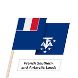French Southern and Antarctic Lands Ribbon Waving Flag Isolated on White. Vector Illustration.
