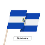 El Salvador Ribbon Waving Flag Isolated on White. Vector Illustration.