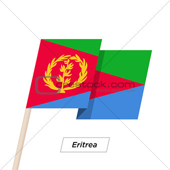 Eritrea Ribbon Waving Flag Isolated on White. Vector Illustration.